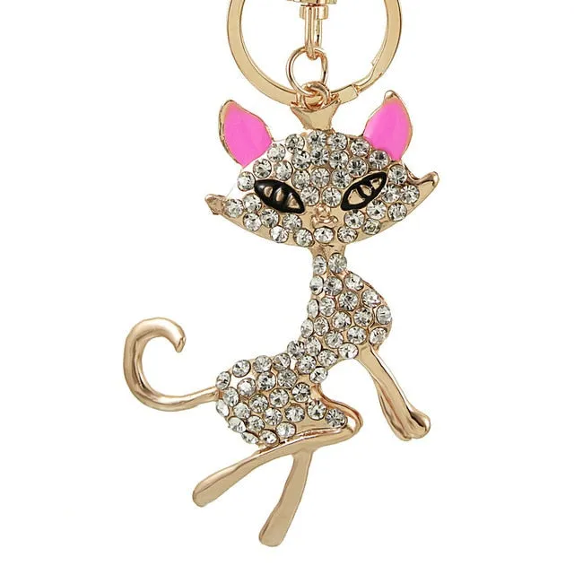 Rhinestone Crystal Elephant Keychain