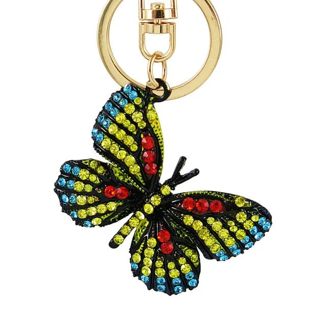 Rhinestone Crystal Elephant Keychain