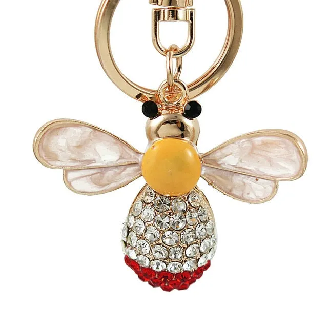 Rhinestone Crystal Elephant Keychain