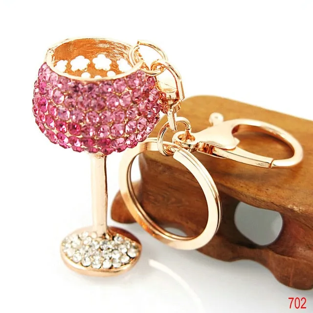 Rhinestone Crystal Elephant Keychain