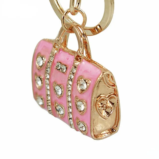 Rhinestone Crystal Elephant Keychain