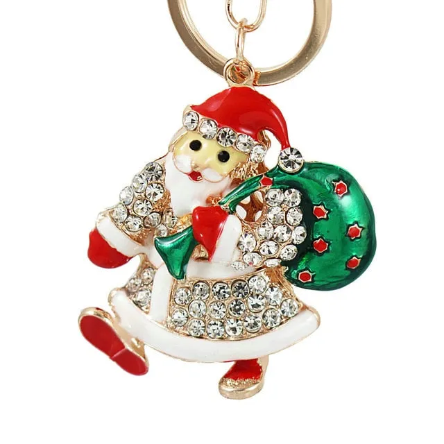 Rhinestone Crystal Elephant Keychain