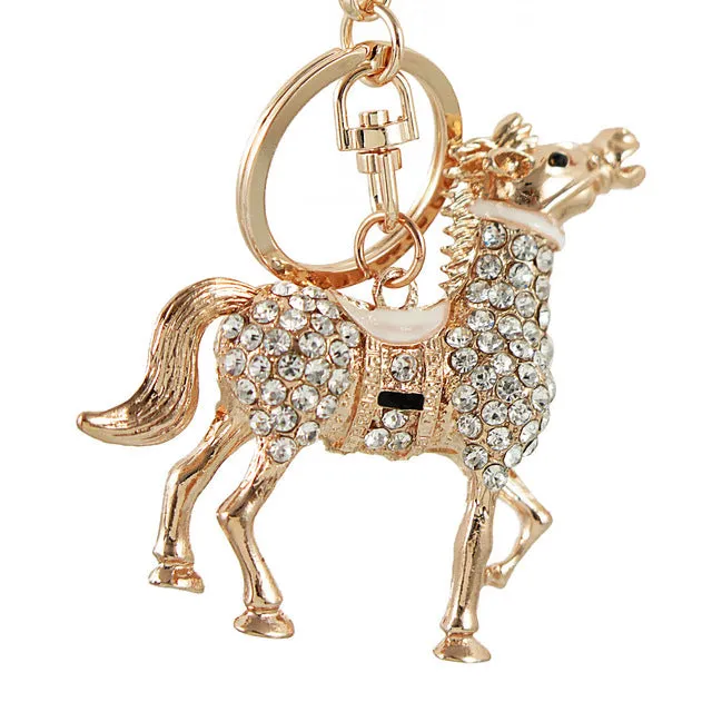 Rhinestone Crystal Elephant Keychain