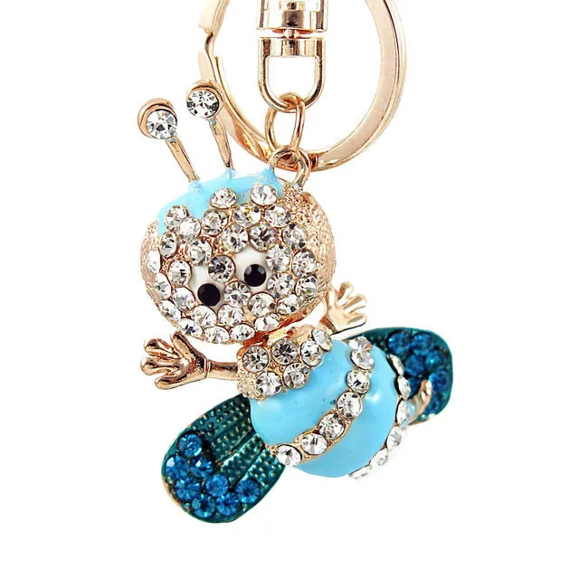 Rhinestone Crystal Elephant Keychain