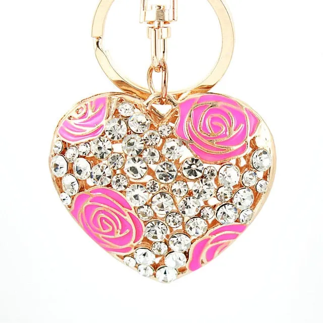 Rhinestone Crystal Elephant Keychain