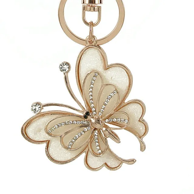 Rhinestone Crystal Elephant Keychain