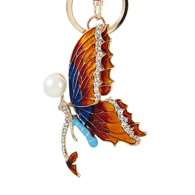 Rhinestone Crystal Elephant Keychain