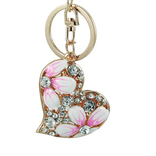 Rhinestone Crystal Elephant Keychain
