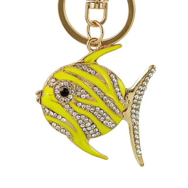 Rhinestone Crystal Elephant Keychain