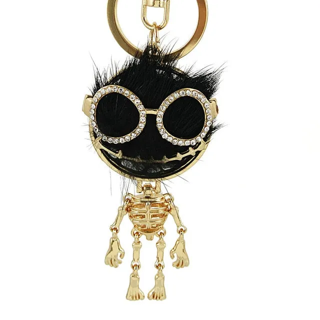Rhinestone Crystal Elephant Keychain