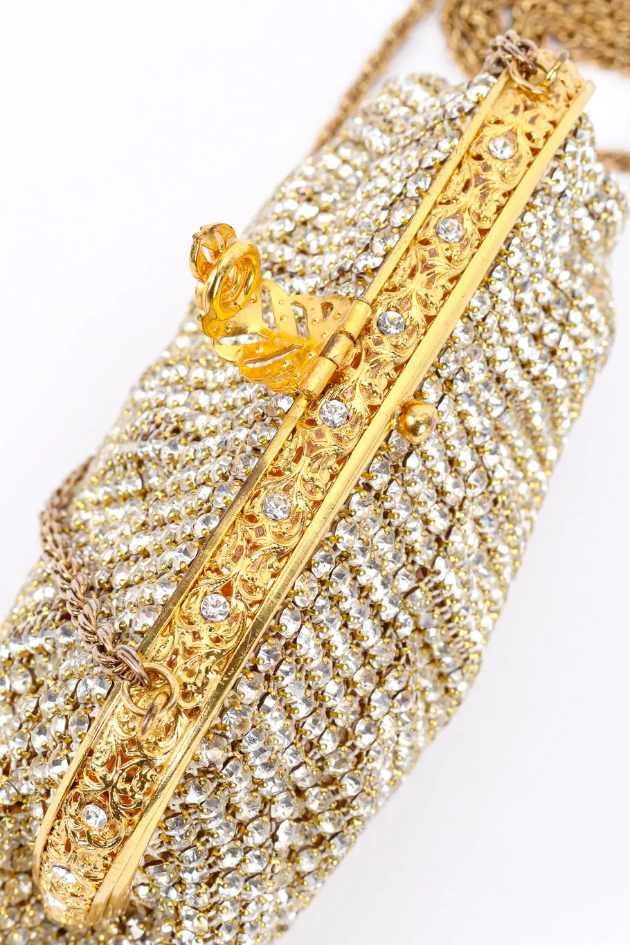 Rhinestone Mesh Clutch Bag
