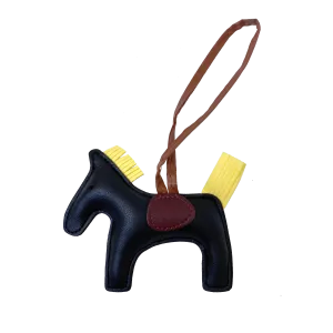 Rodeo Drive Leather Charm Keychain - Black