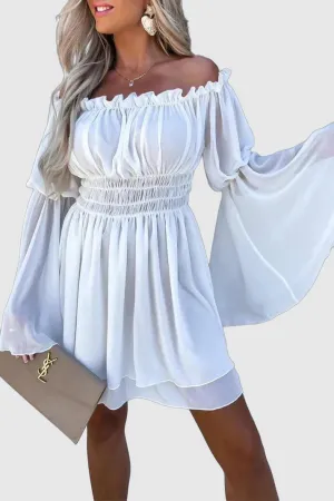 Ruffle Belle™ | Off-Shoulder Dress | Fixed Ruffles, Casual Style, Lightweight Fabric for Everyday Wear