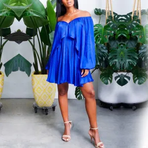 Ruffles Off  Shoulder Chiffon Dress