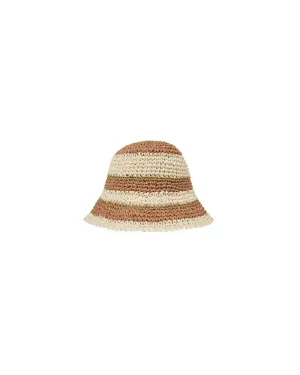 Rylee   Cru Rafia Bucket Hat - Redwood Stripe