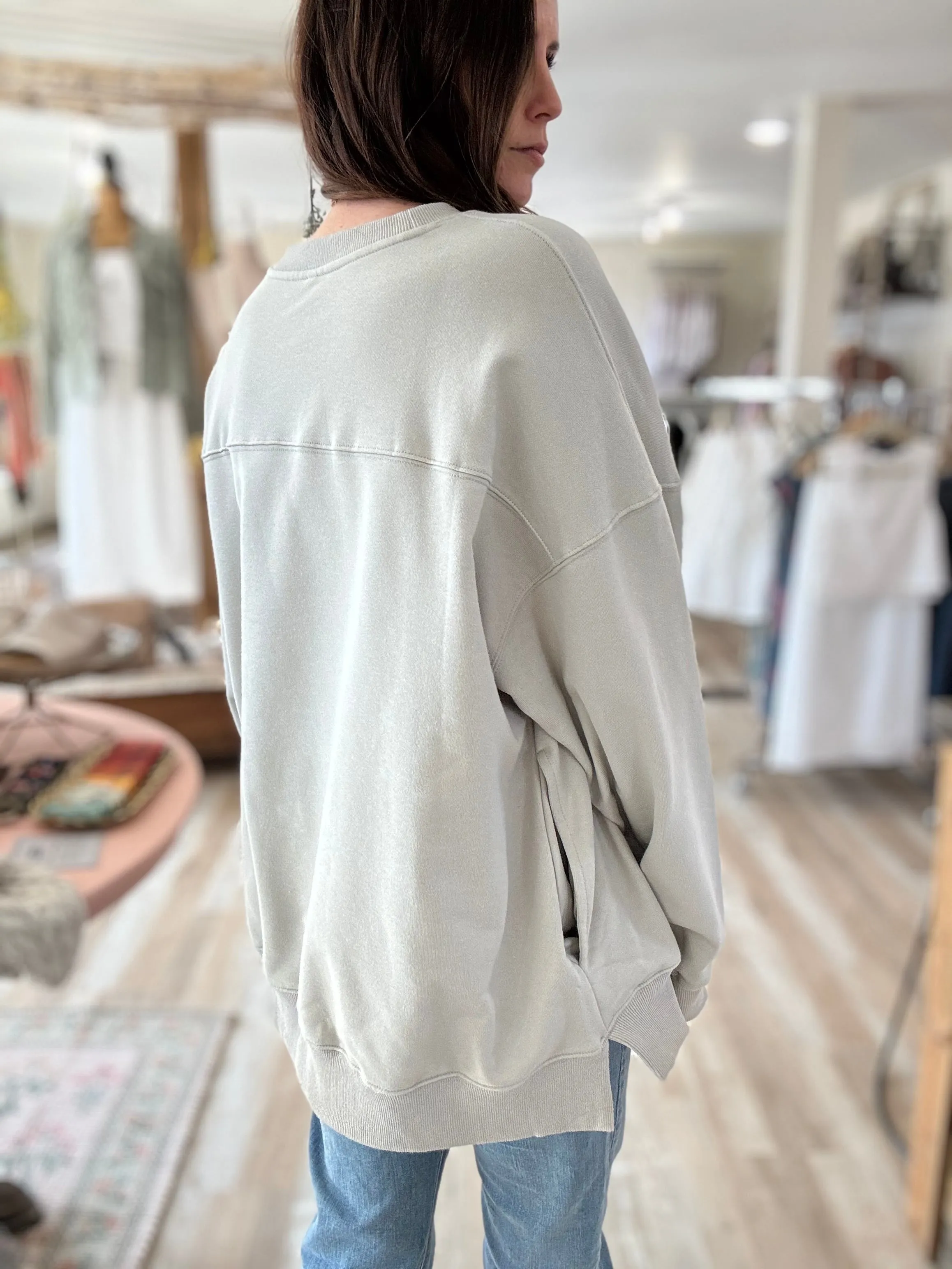 sage french terry weekend pullover