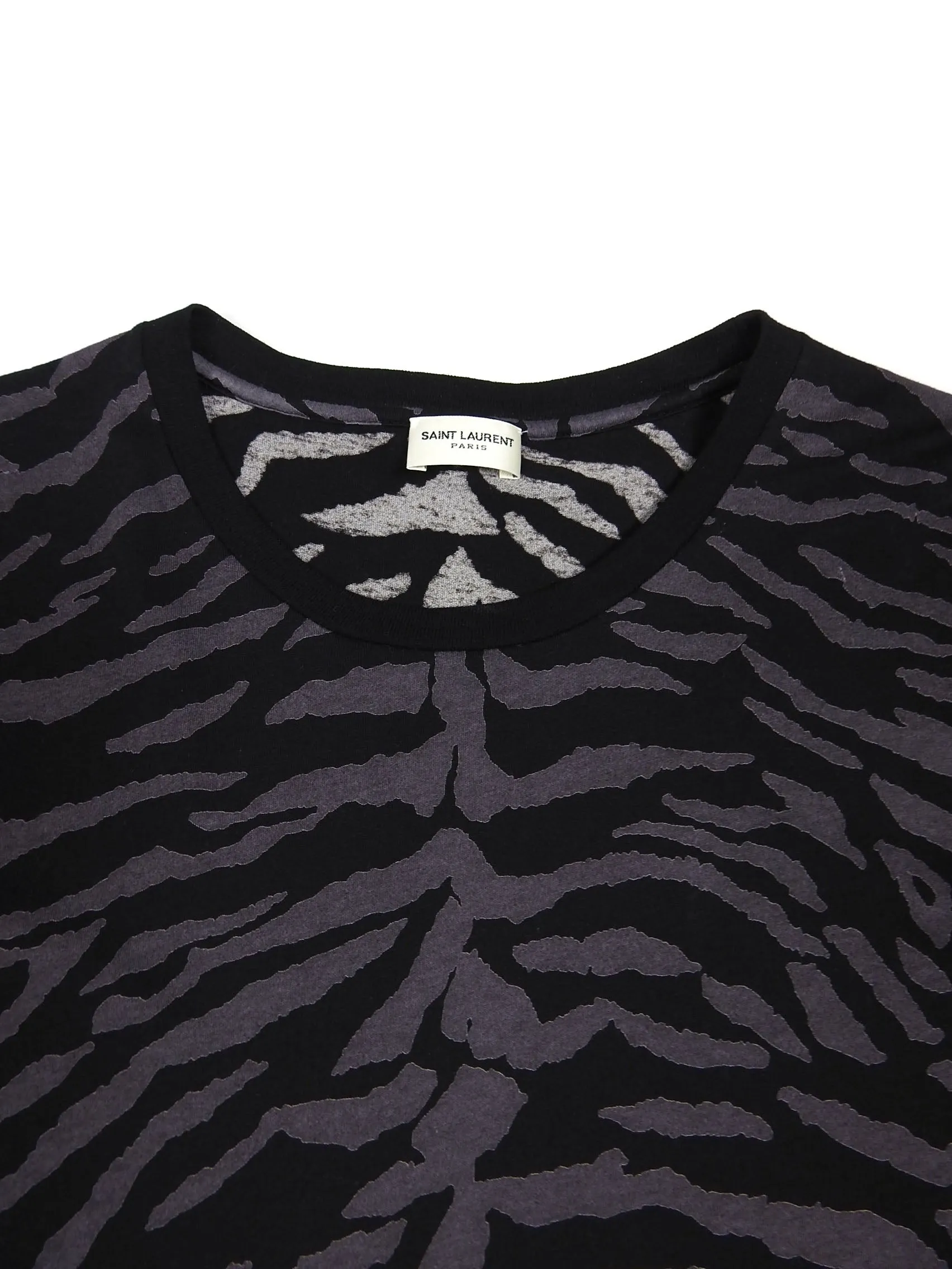 Saint Laurent Animal Print Tee Purple/Black Size Large