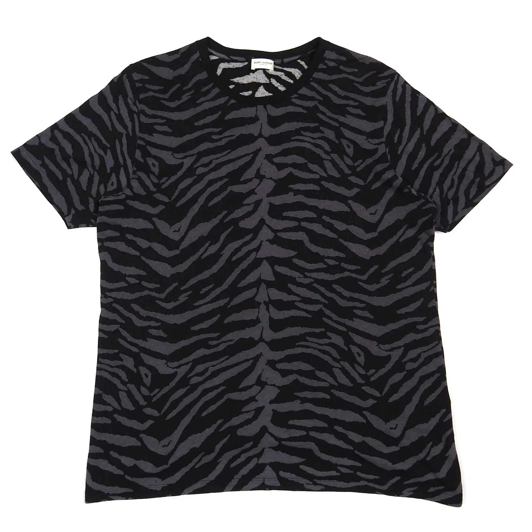 Saint Laurent Animal Print Tee Purple/Black Size Large