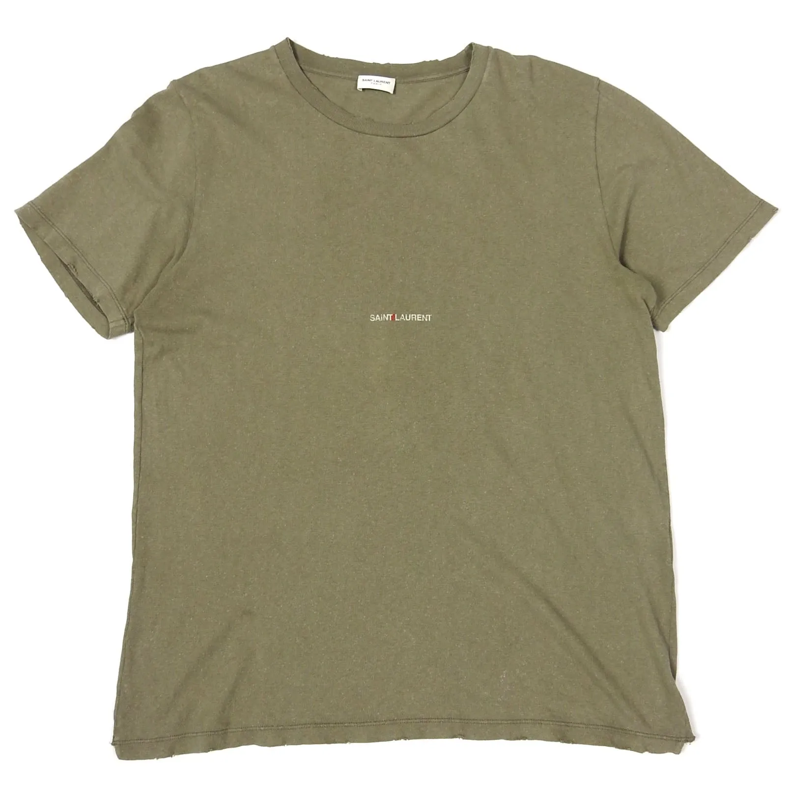 Saint Laurent Logo Distressed T-Shirt Size Large