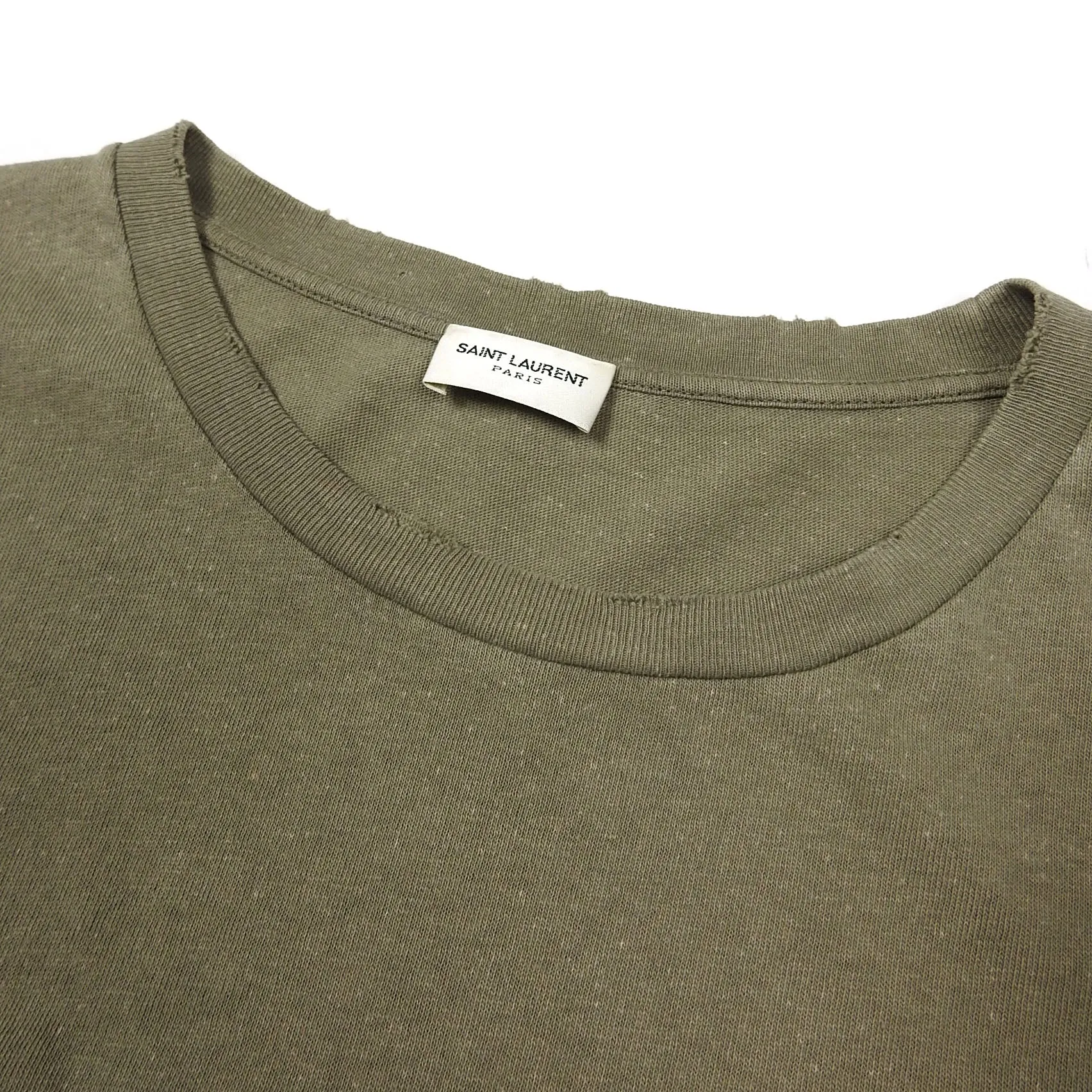 Saint Laurent Logo Distressed T-Shirt Size Large