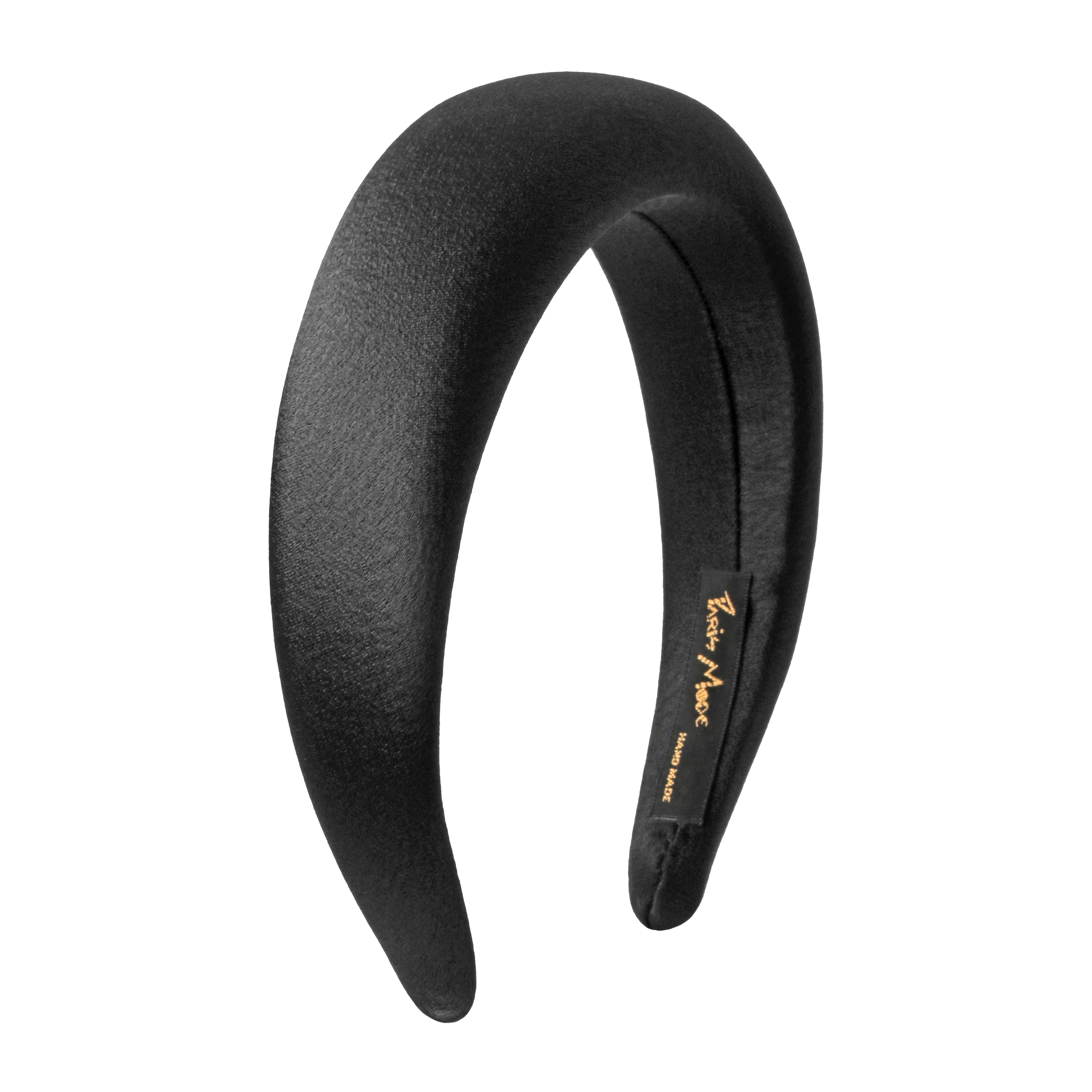 Satin 4 cm Padded Black Headband