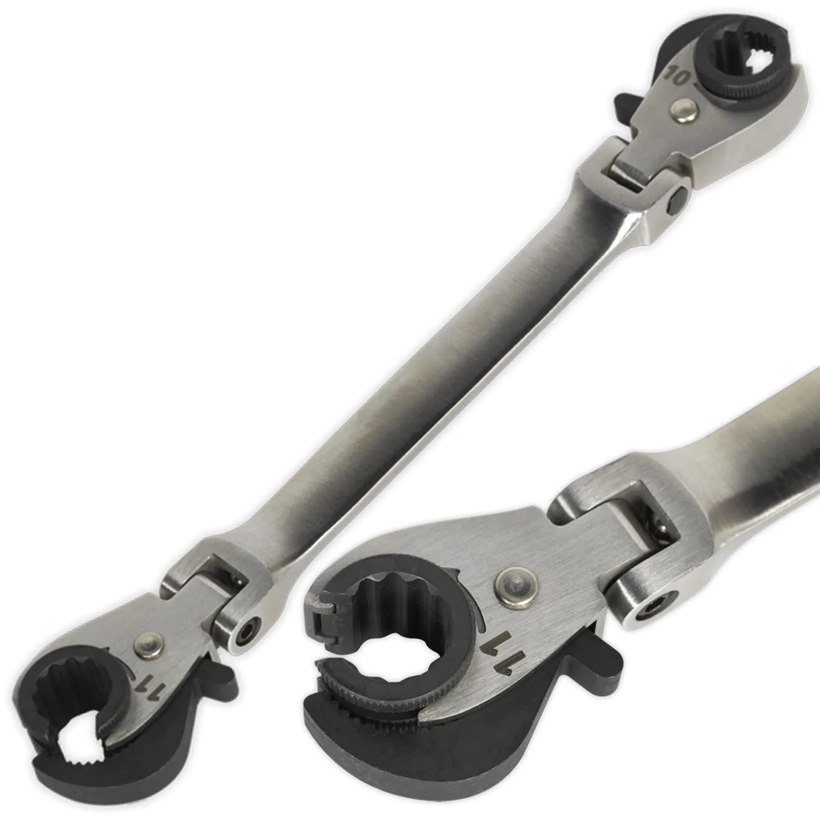 Sealey Premier 10 and 11mm Flexi Head Ratchet Flare Nut Brake Pipe Spanner