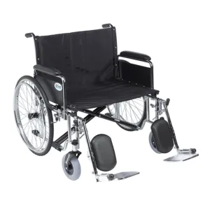 Sentra EC Heavy Duty Extra Wide Wheelchair, Detachable Full Arms, Elevating Leg Rests, 28" Seat - 1 Each