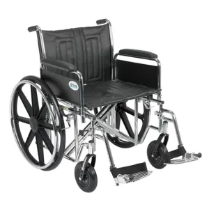 Sentra EC Heavy Duty Wheelchair, Detachable Full Arms, Swing away Footrests, 22" Seat - 1 Each