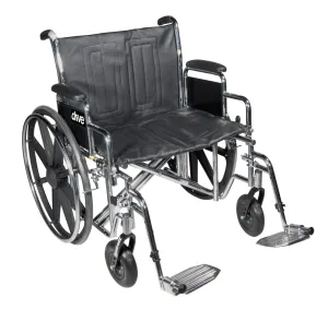 Sentra EC Heavy Duty Wheelchair, Detachable Full Arms, Swing away Footrests, 24" Seat - 1 Each