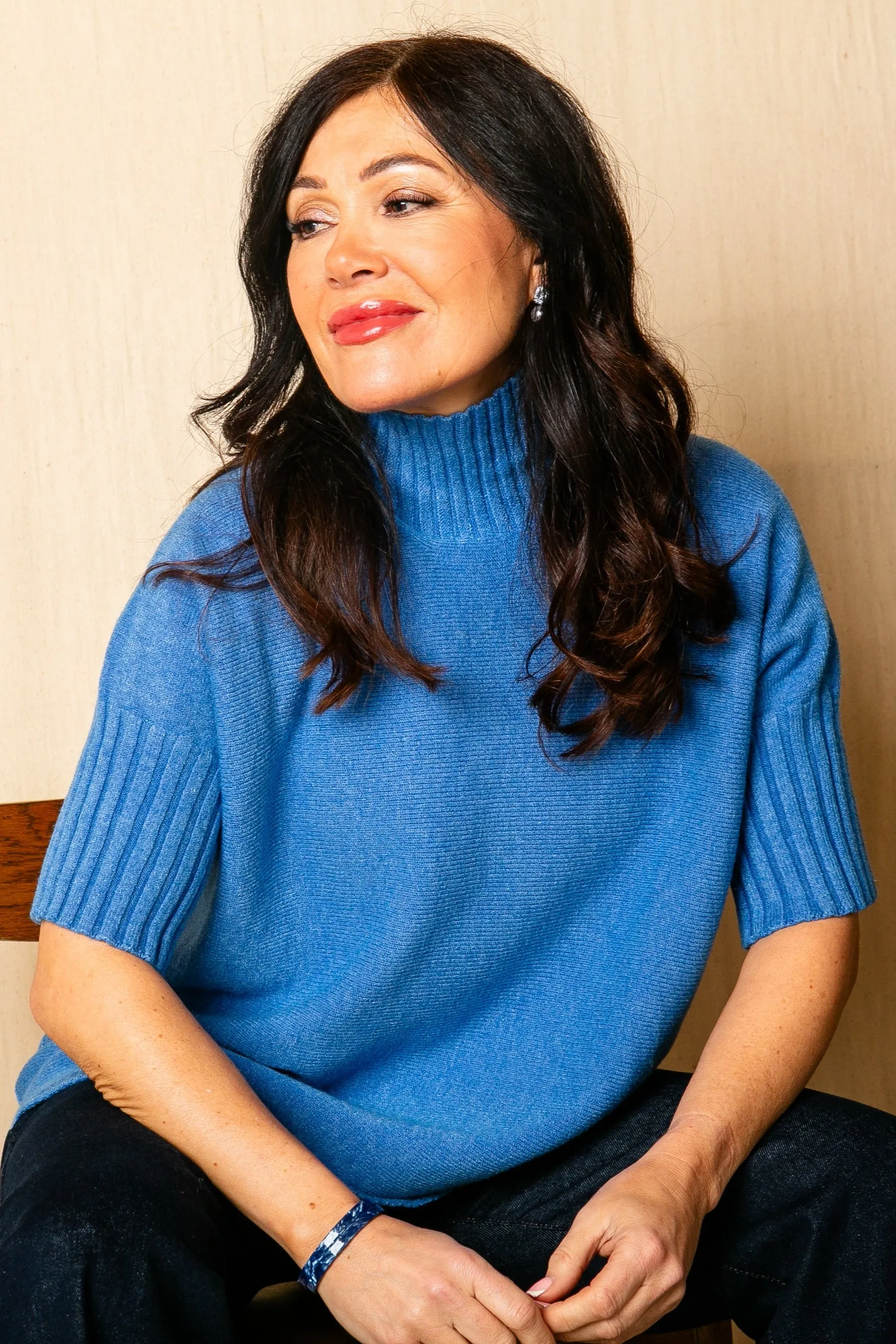 Short Sleeve Ribbed Jumper