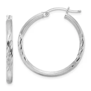 Silver D.C Round Hoop Hinged Earrings