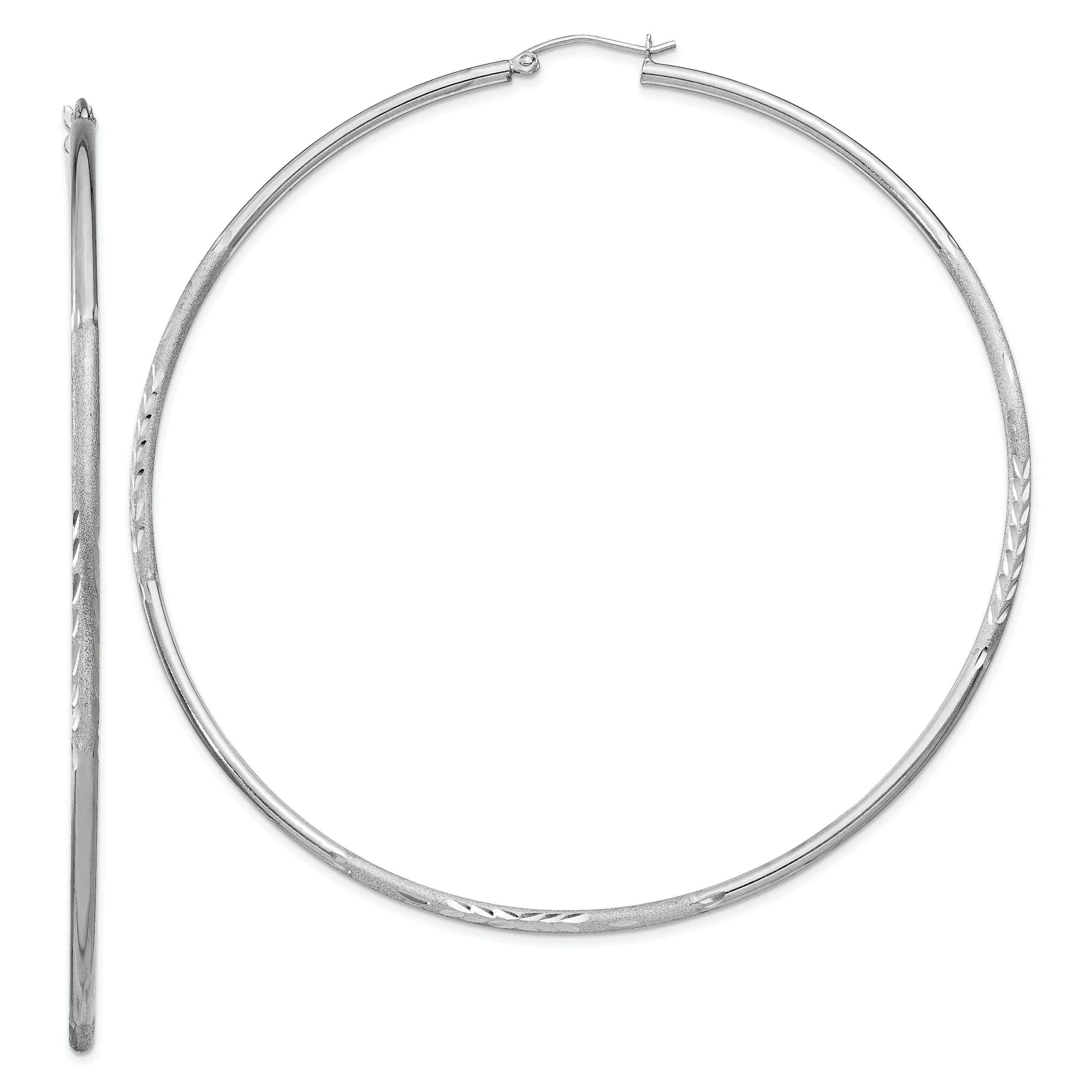 Silver D.C Round Hoop Hinged Earrings