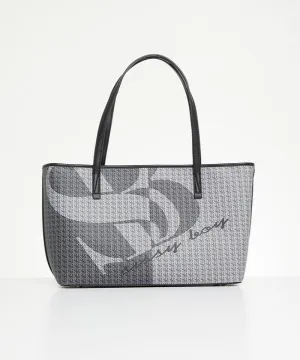 Sissyboy Ladies Printed Shopper Black And Grey Bag