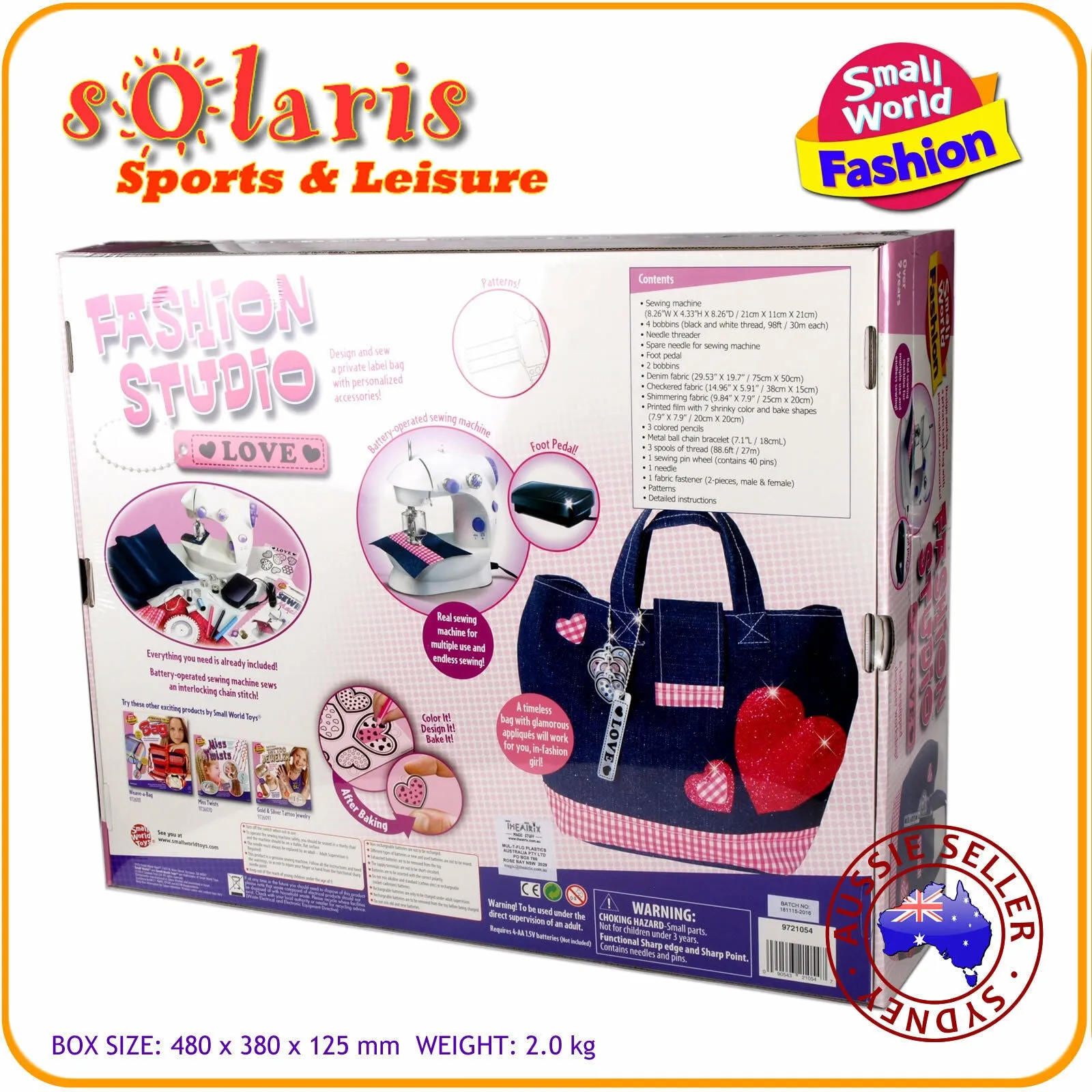 Small World Fashion Toy "Fashion Studio I-LOVE" DIY Handbag with Sewing Machine
