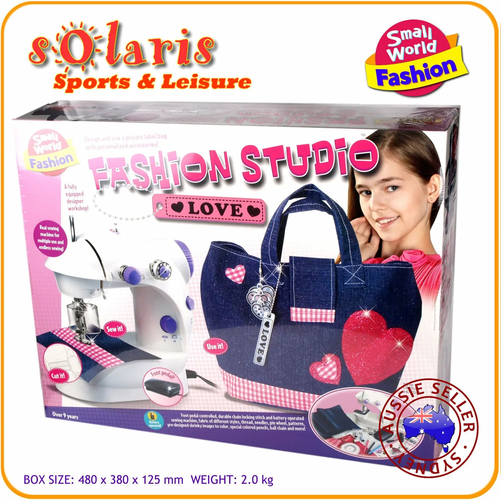 Small World Fashion Toy "Fashion Studio I-LOVE" DIY Handbag with Sewing Machine