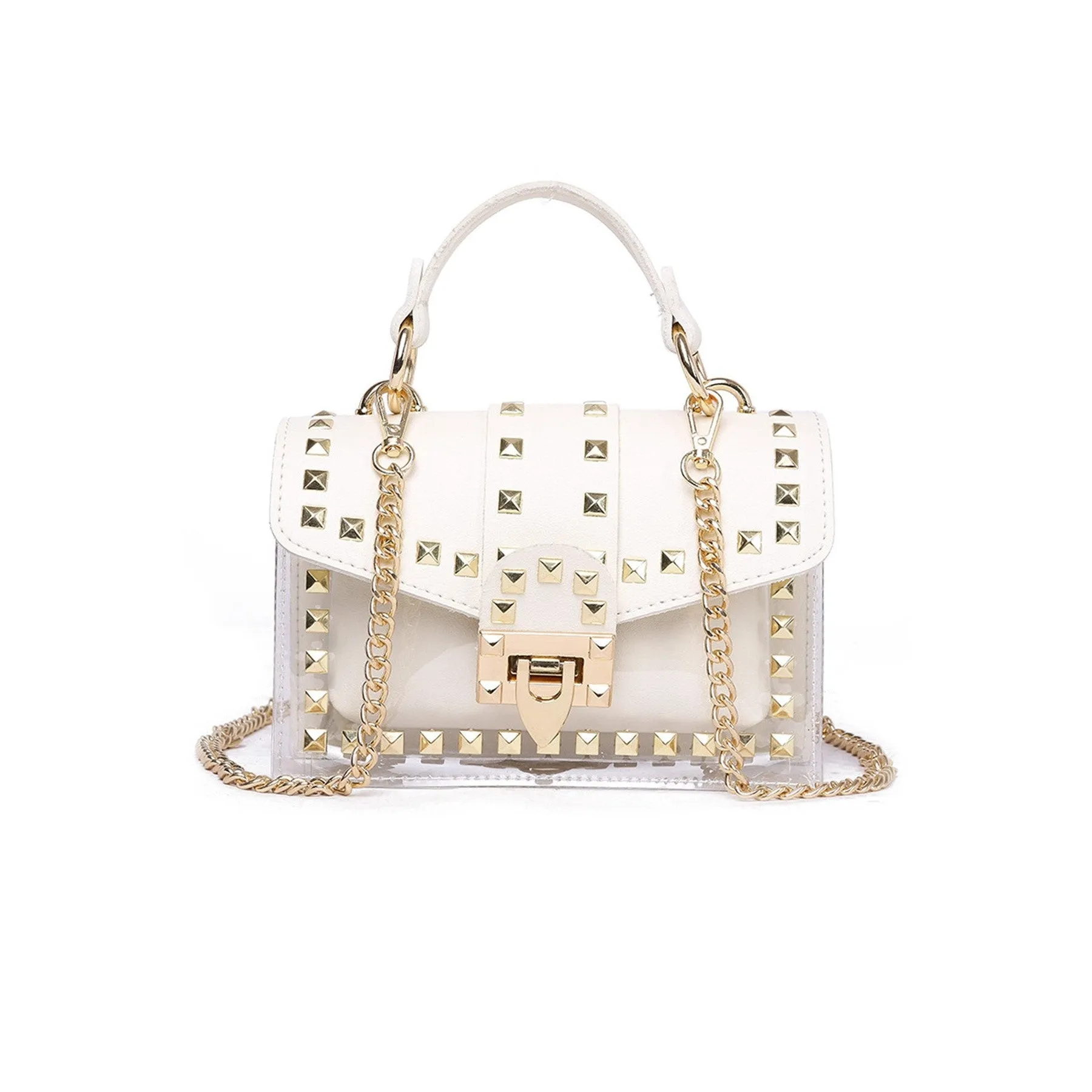 So Riveting Handbag in White
