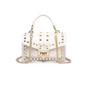 So Riveting Handbag in White