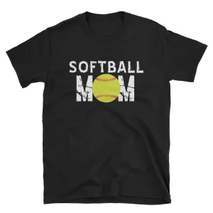 Softball Mom T Shirt Black Unisex Softball T-Shirt Gift Idea for Sporty Mum