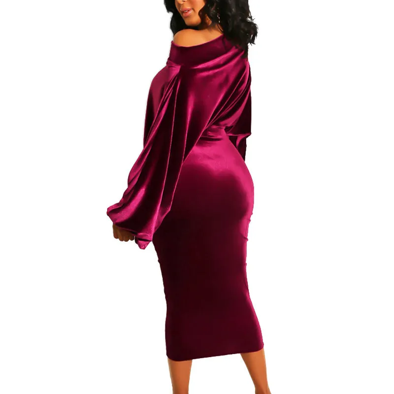 Solid Suede One Shoulder Bodycon Dress