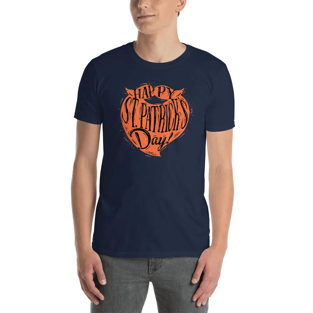 St Patrick Day Orange Beard T Shirt Navy Color Happy St Patrick day T Shirts for Men