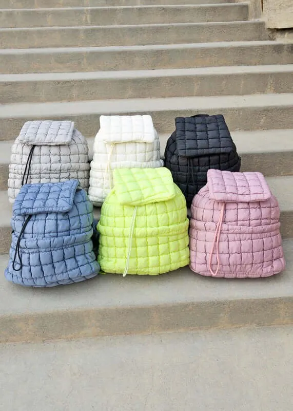 Stevie Quilted Puffer Backpack Available in Six Colors