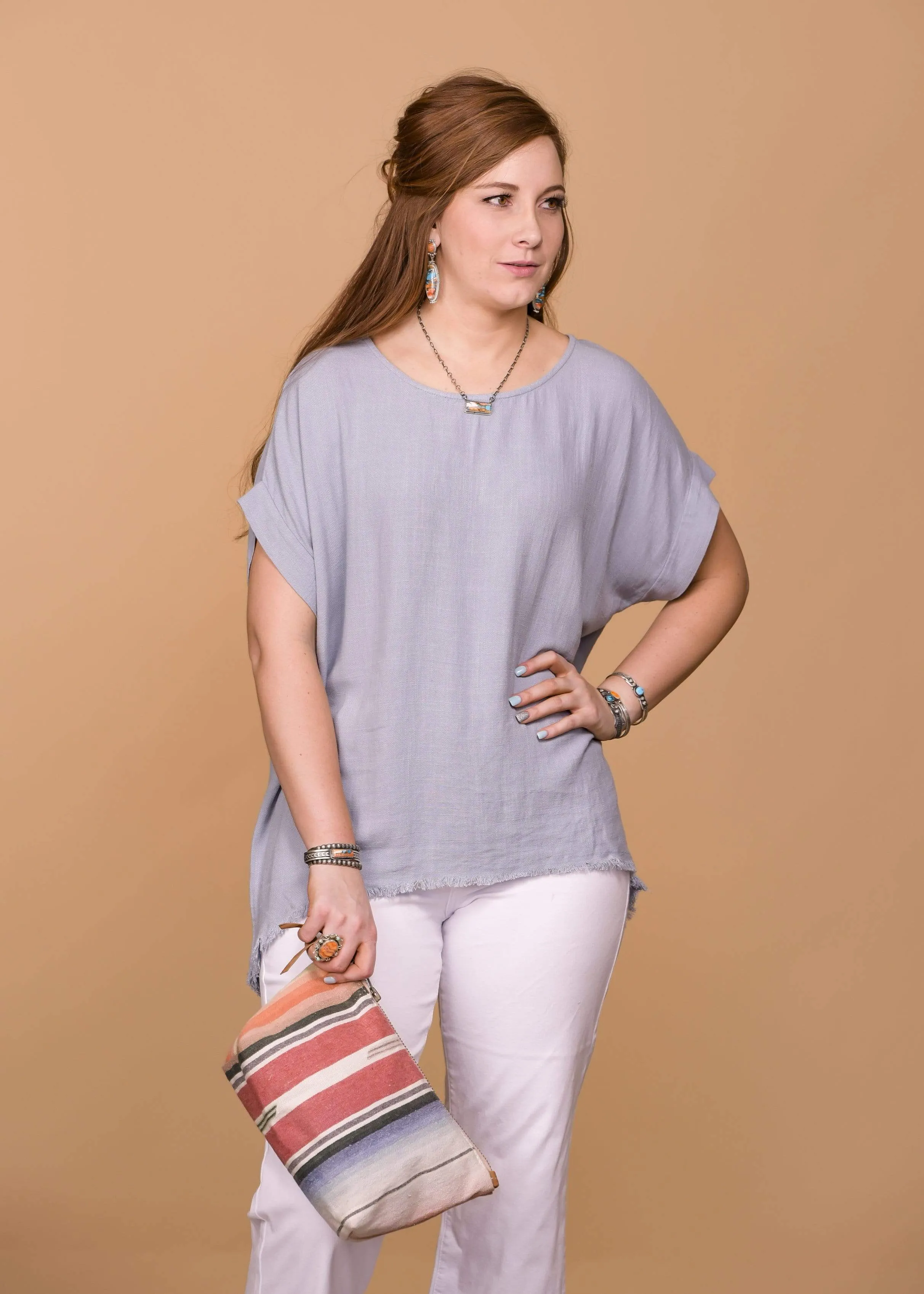 Striped Salvage Serape Pouch