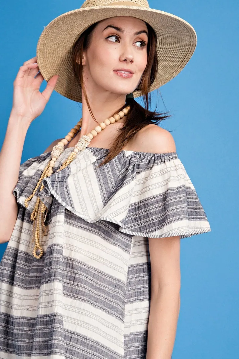Stripes of Summer Fun Dress in Red & White