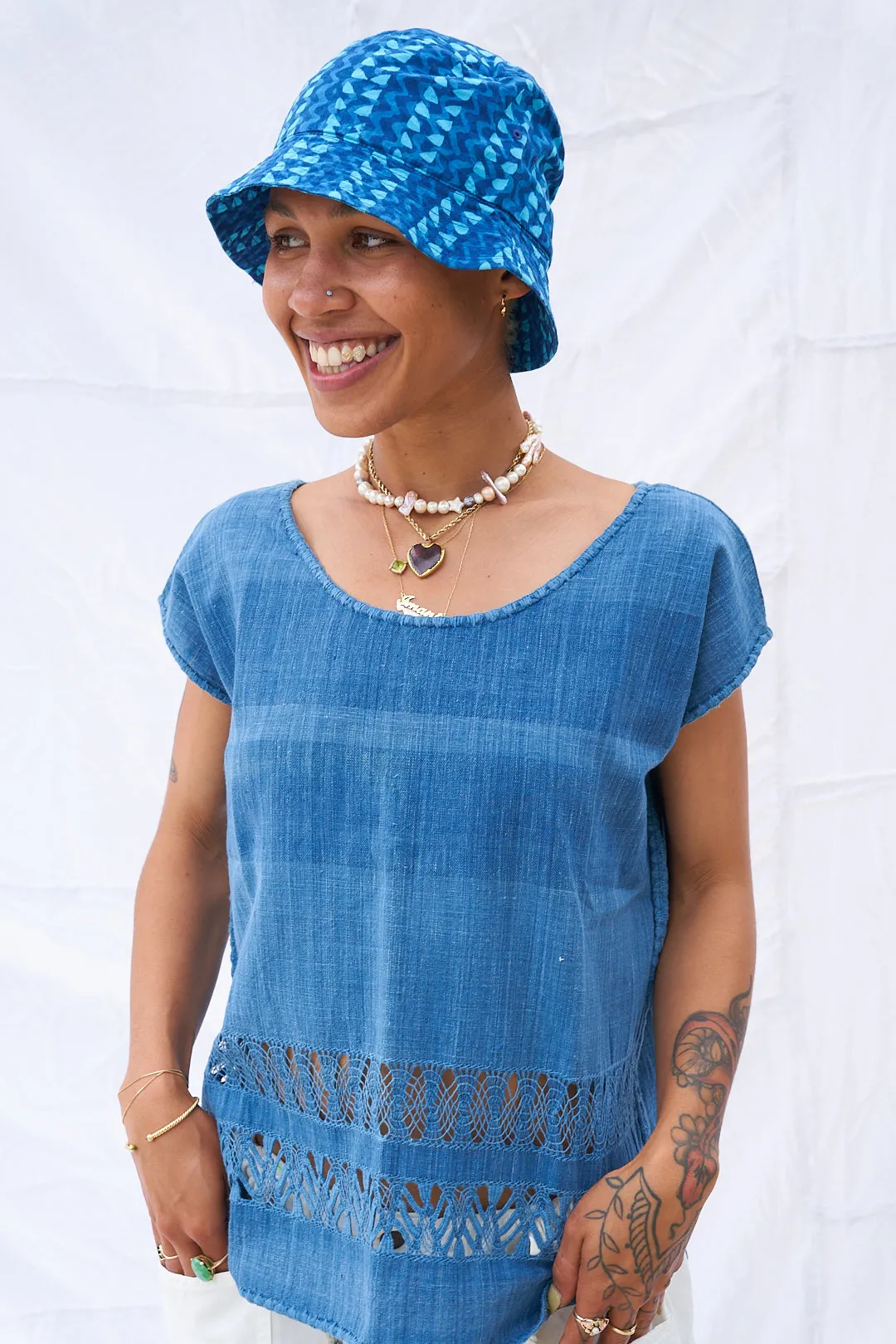Sublime Cloth Bucket Hat Blue Turquoise 0403