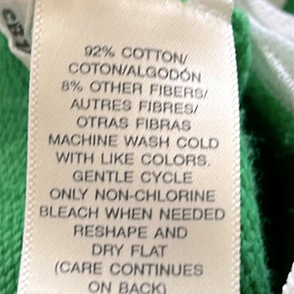 Susan Bristol Green/White Cardigan Sweater -Medium