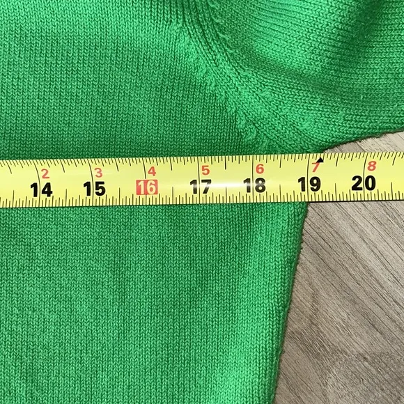 Susan Bristol Green/White Cardigan Sweater -Medium