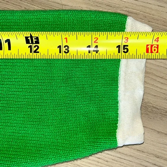 Susan Bristol Green/White Cardigan Sweater -Medium