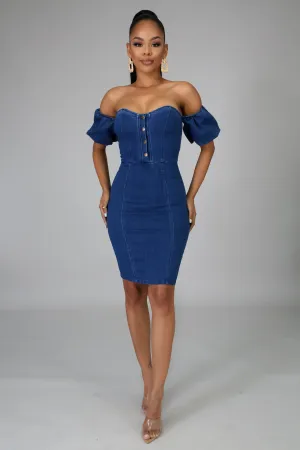 Sweetheart Denim Dress