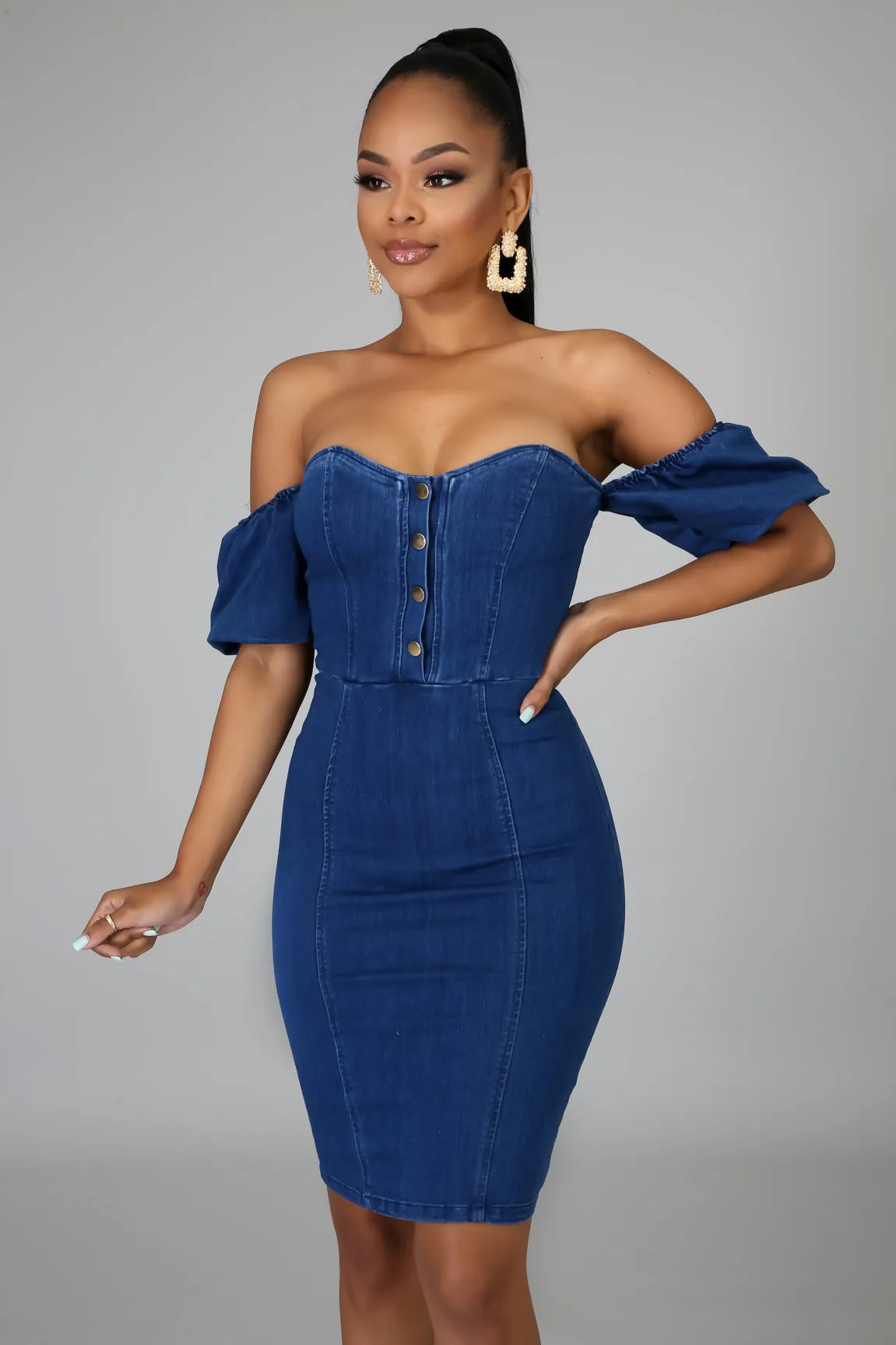 Sweetheart Denim Dress