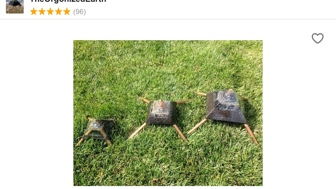 The "Medium Giza Mini-Chembuster" - 4.75x4.75" base with copper Earth Pipes- home orgonization and sky-ionizer